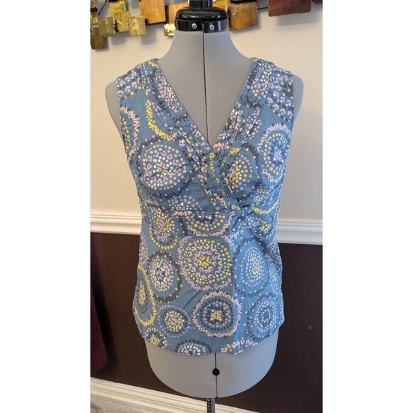 Boden cross front tank Sz 6 Spring Abstract Geometrical Top Casual Fun Preppy - Picture 2 of 5